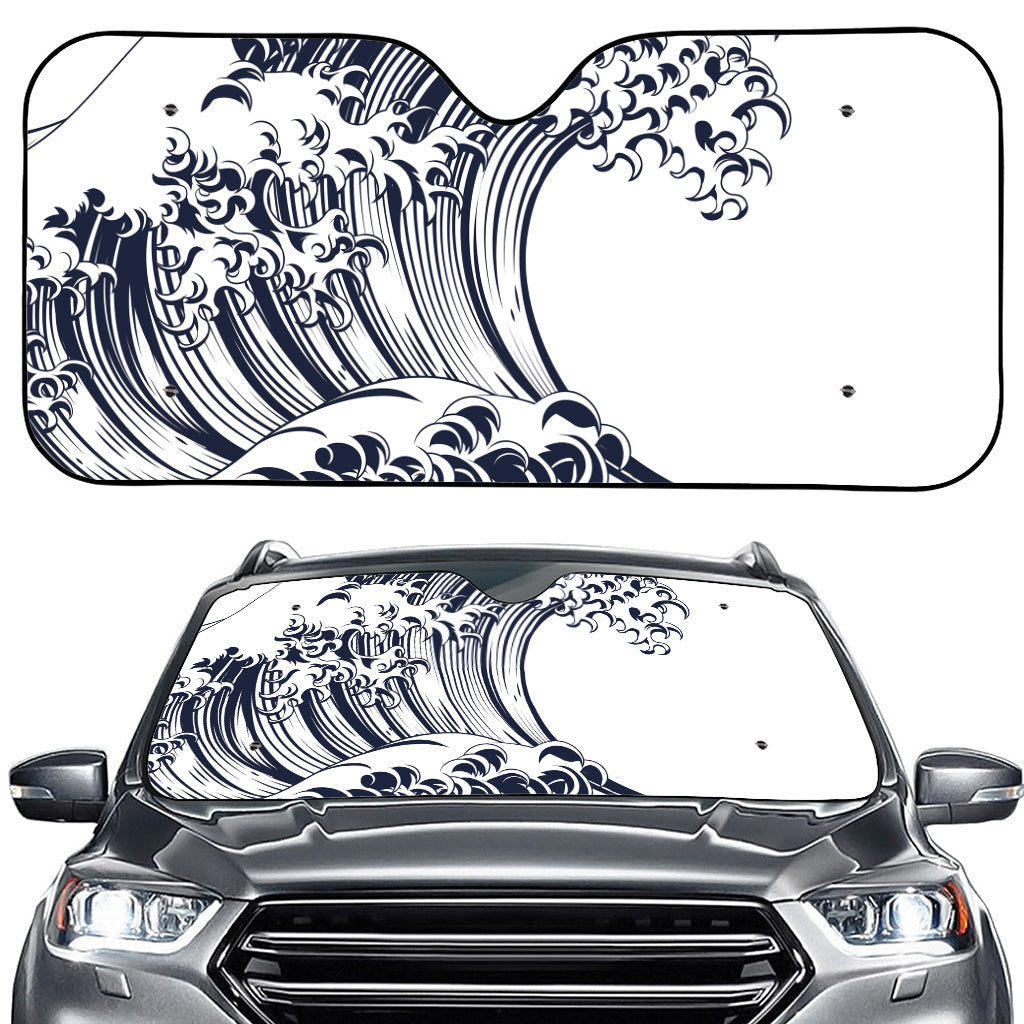 Japanese Kanagawa Wave Print Car Windshield Sun Shade