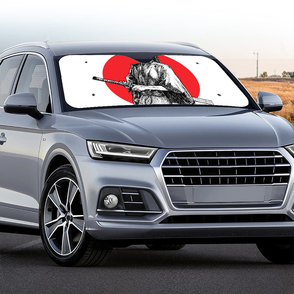 Japanese Samurai Girl Print Car Windshield Sun Shade