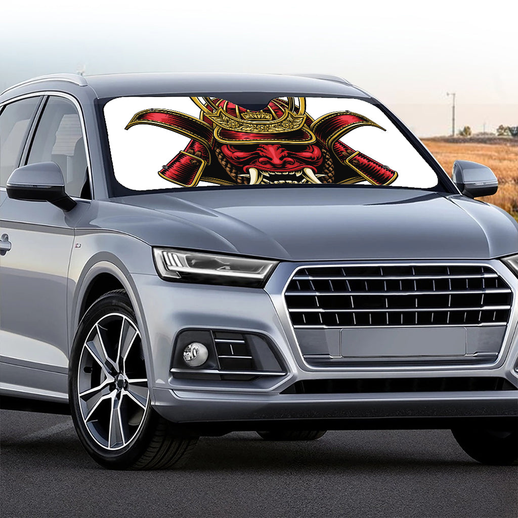 Japanese Samurai Helmet Print Car Windshield Sun Shade