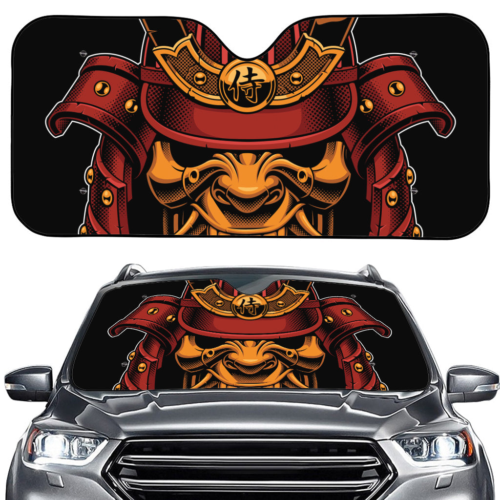 Japanese Samurai Warrior Mask Print Car Windshield Sun Shade