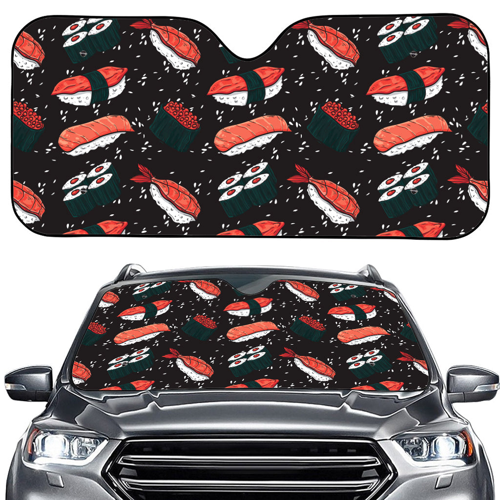 Japanese Sushi Pattern Print Car Windshield Sun Shade