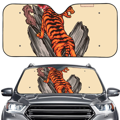 Japanese Tiger Tattoo Print Car Windshield Sun Shade