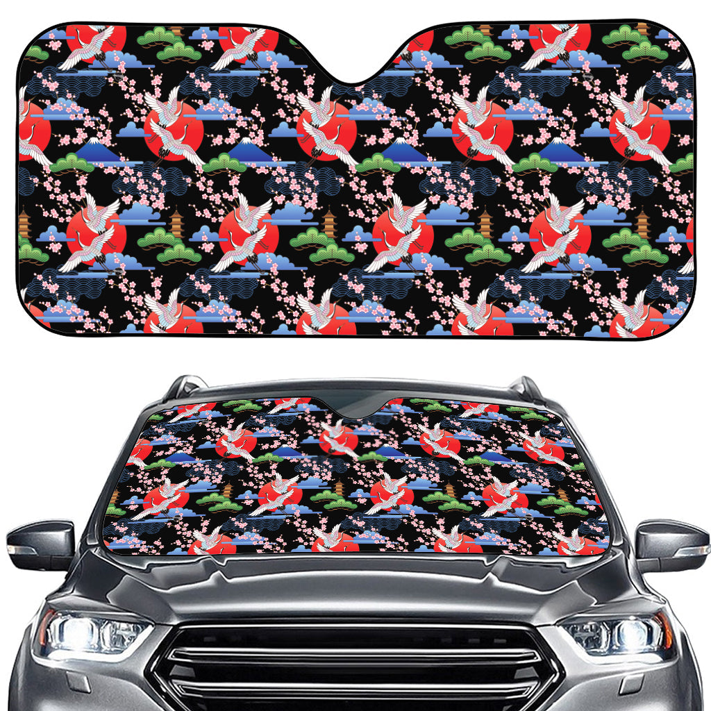 Japanese Traditional Pattern Print Car Windshield Sun Shade