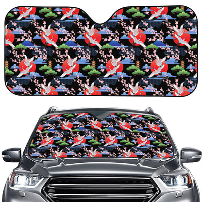 Japanese Traditional Pattern Print Car Windshield Sun Shade