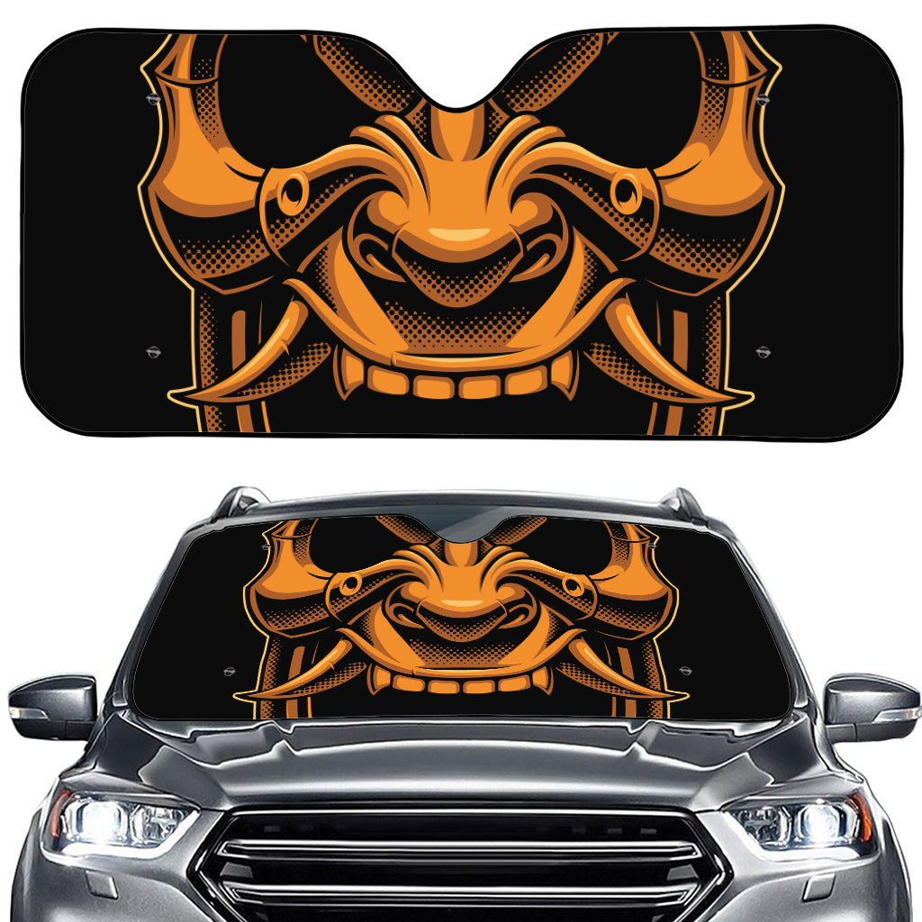 Japanese Warrior Mask Print Car Windshield Sun Shade