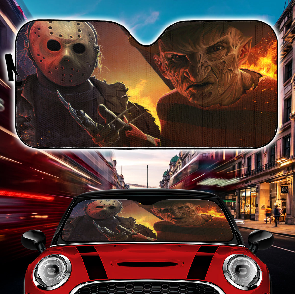 Jason Voorhees And Jason Voorhees Friday 13th Horro Movie Car Auto Sunshades