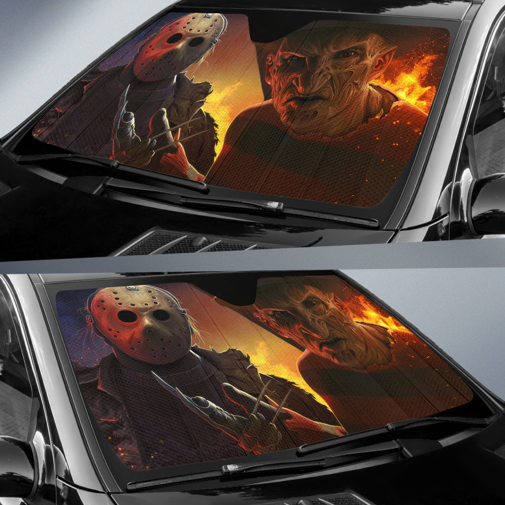 Jason Voorhees And Jason Voorhees Friday 13th Horro Movie Car Auto Sunshades