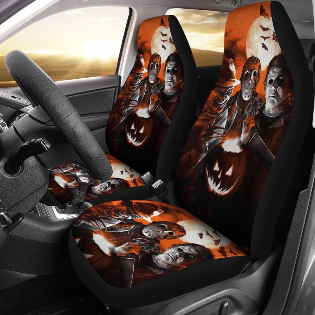Jason Voorhees Freddy Krueger Michael Myers Horror Car Seat Covers Universal Fit 103530