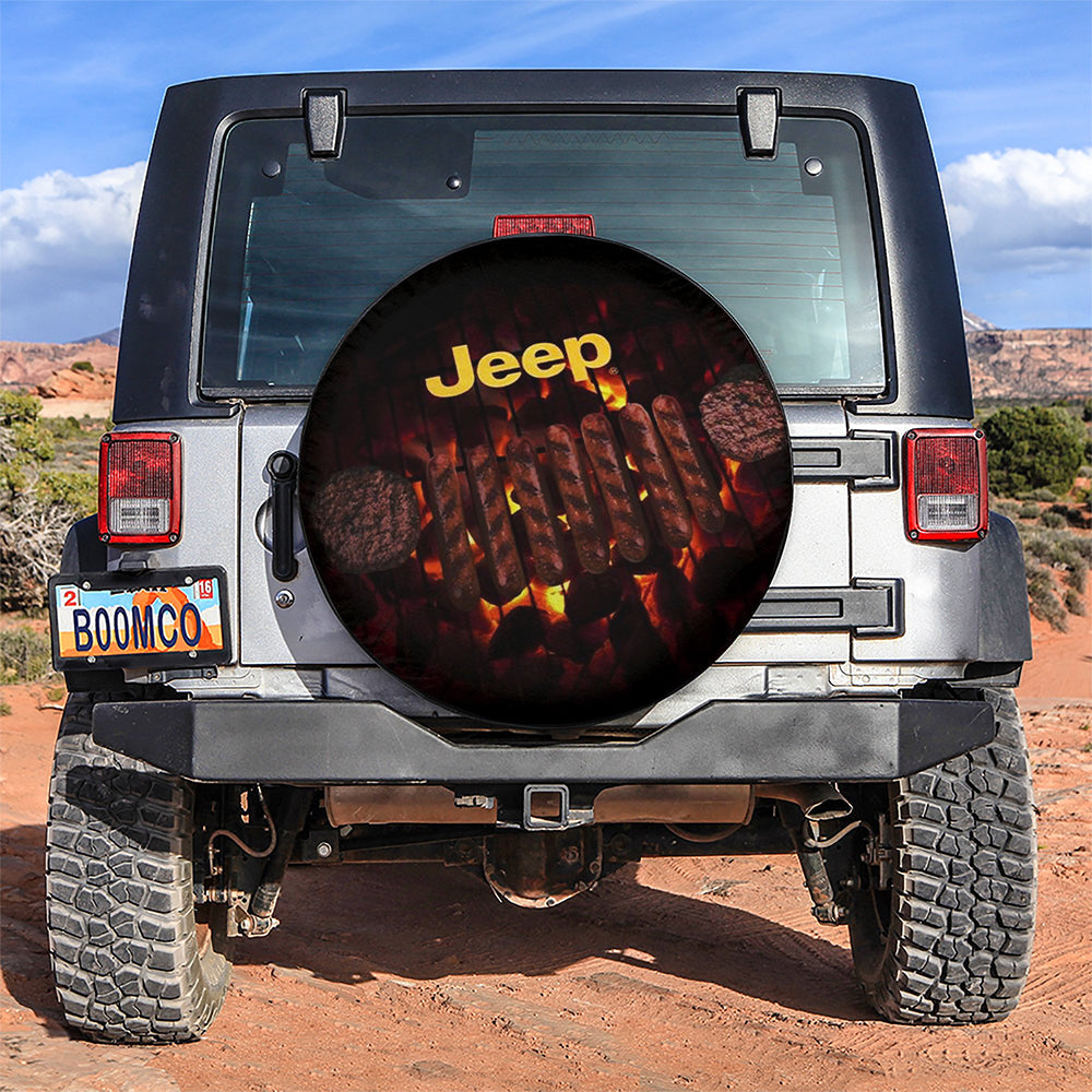 Jeep BBQ Hot Fire Car Spare Tire Cover
