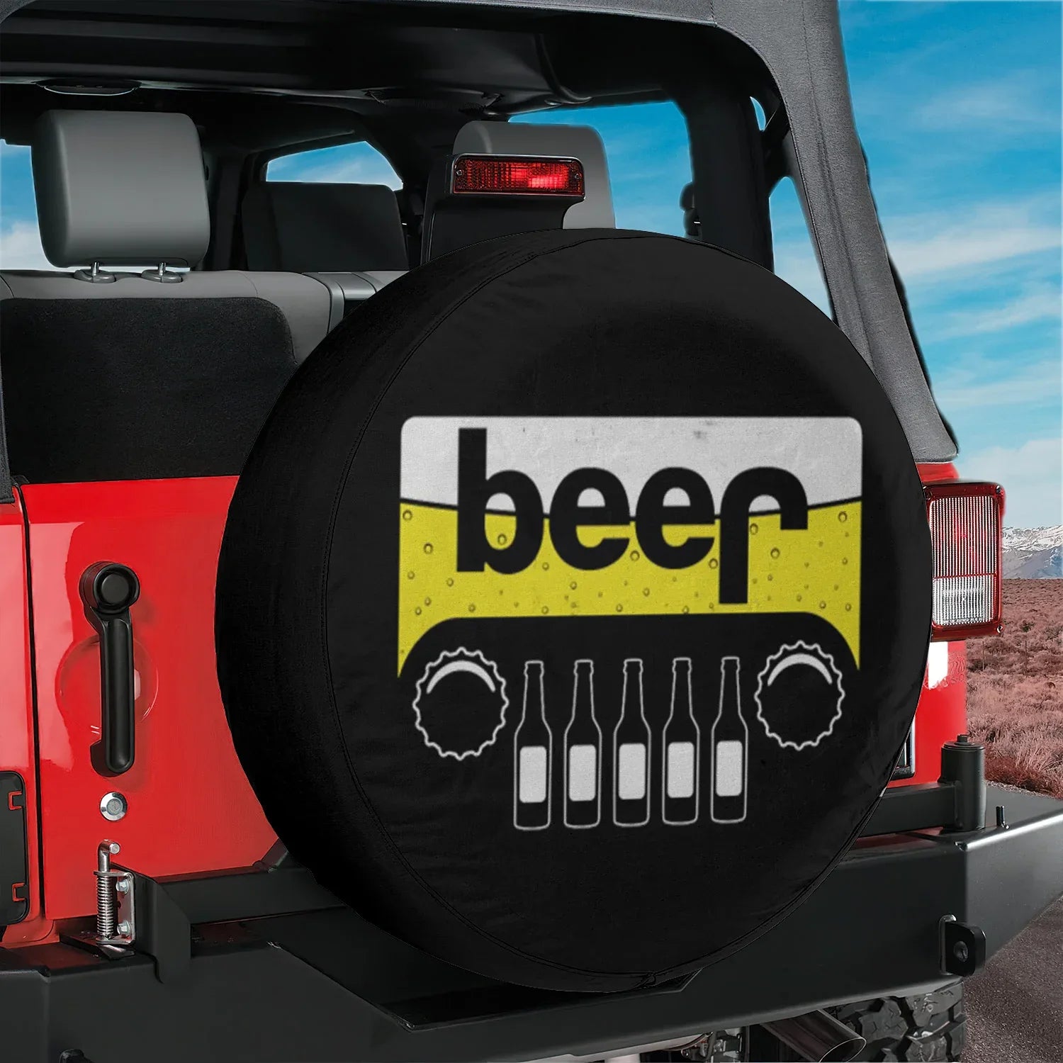 Beer Jeep Car Spare Tire Cover - PersonalizedFury