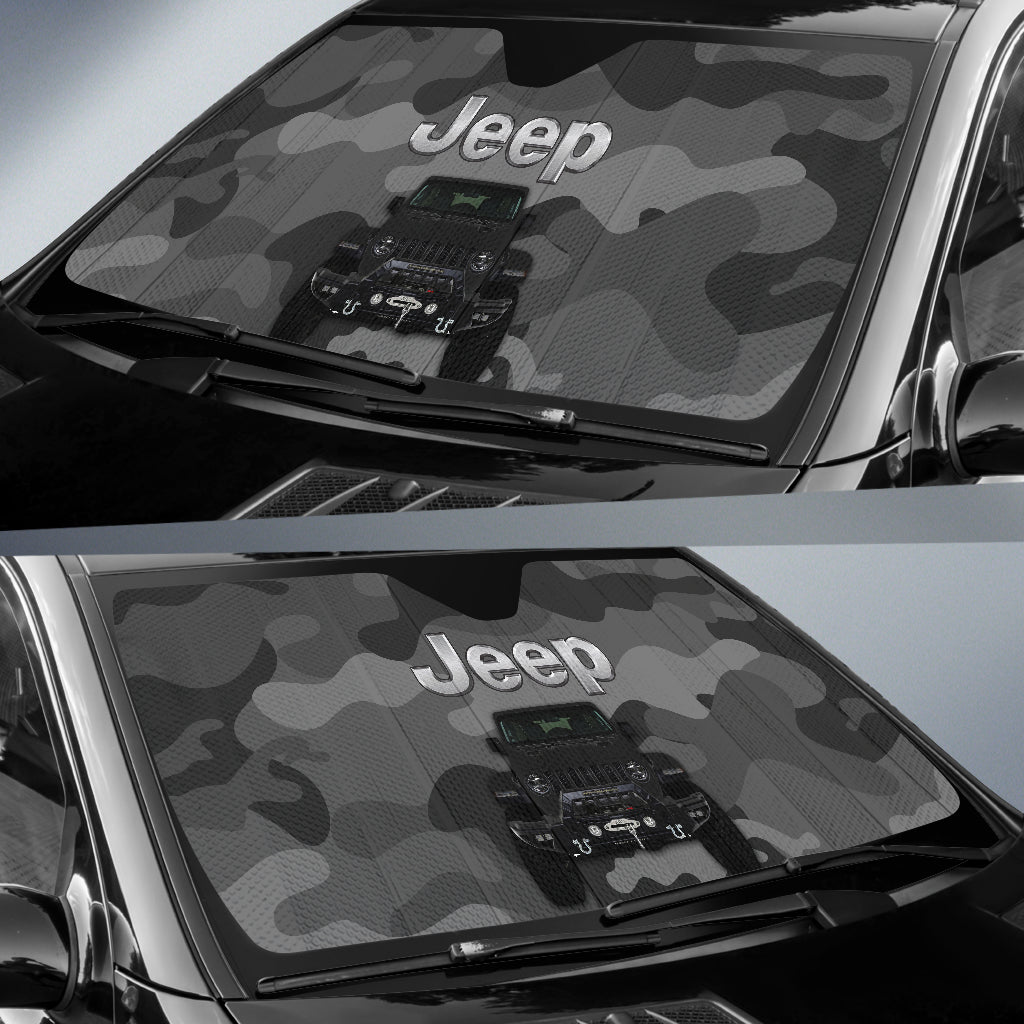 Jeep Camo Black Color Car Auto Sunshades