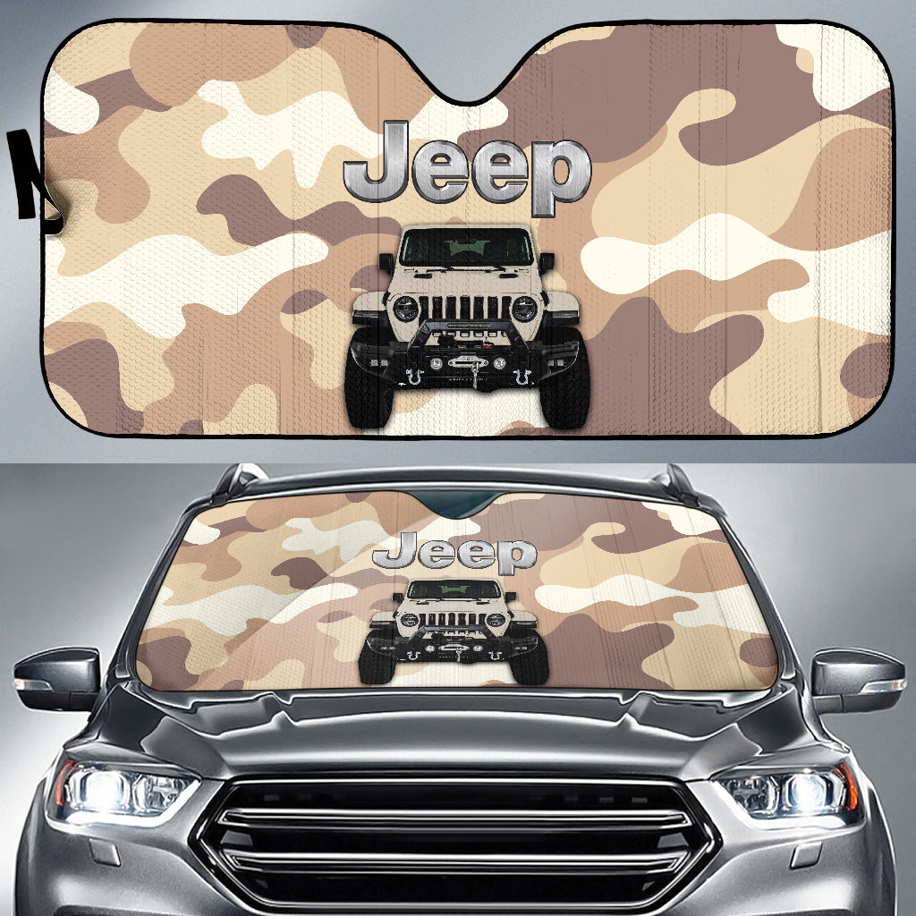 Jeep Camo Cream Color Car Auto Sunshades