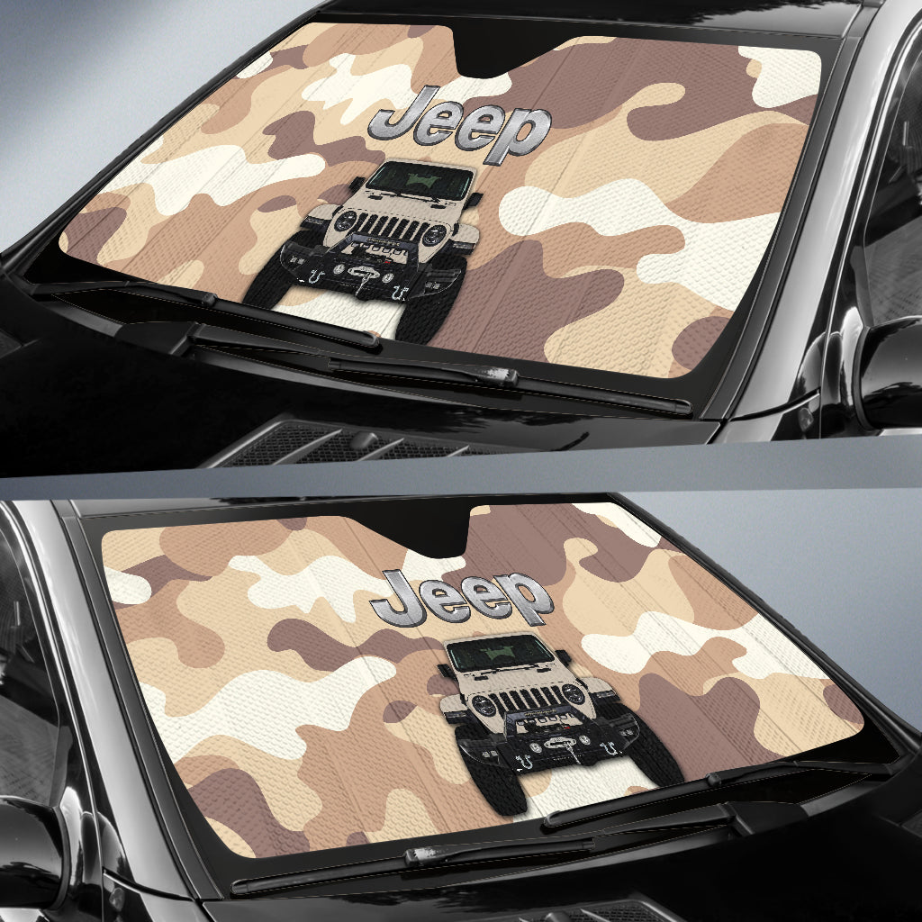 Jeep Camo Cream Color Car Auto Sunshades
