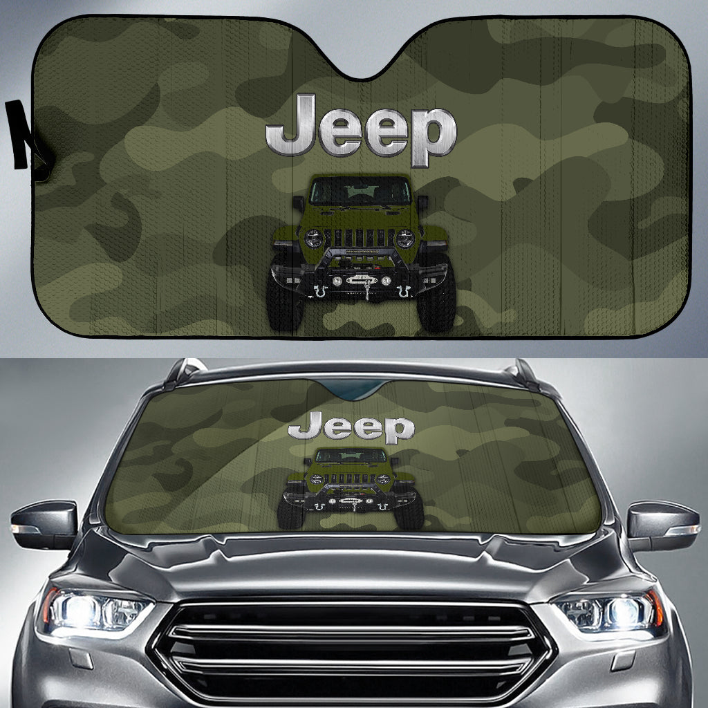 Jeep Camo Green Color Car Auto Sunshades