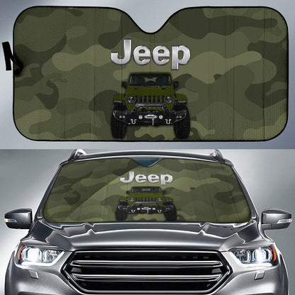 Jeep Camo Green Color Car Auto Sunshades