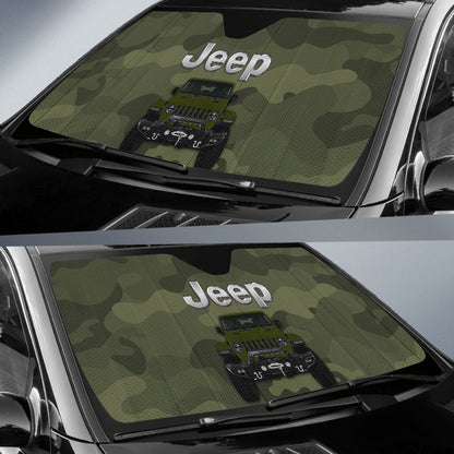 Jeep Camo Green Color Car Auto Sunshades