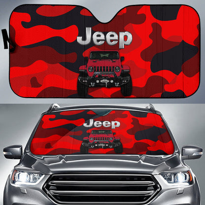 Jeep Camo Red Color Car Auto Sunshades