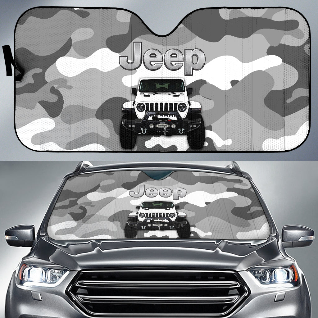 Jeep Camo White Color Car Auto Sunshades