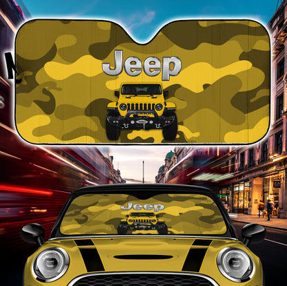 Jeep Camo Yellow Color Car Auto Sunshades