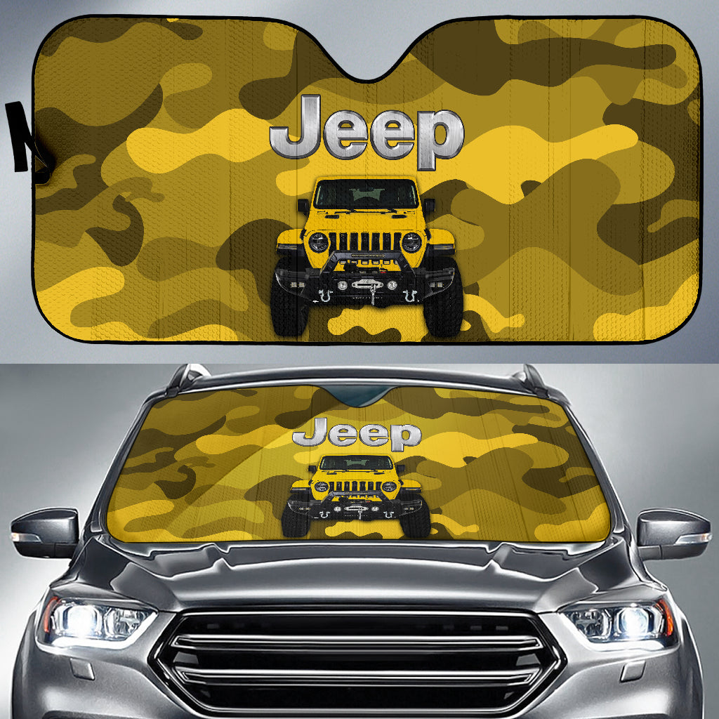Jeep Camo Yellow Color Car Auto Sunshades