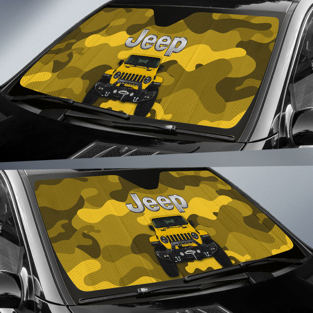 Jeep Camo Yellow Color Car Auto Sunshades