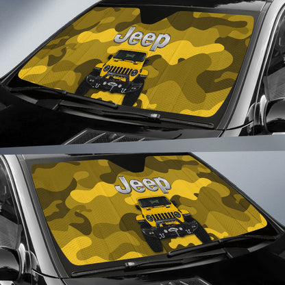 Jeep Camo Yellow Color Car Auto Sunshades