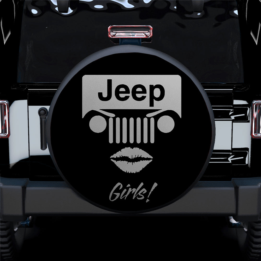 Jeep Girl Grey Car Spare Tire Cover