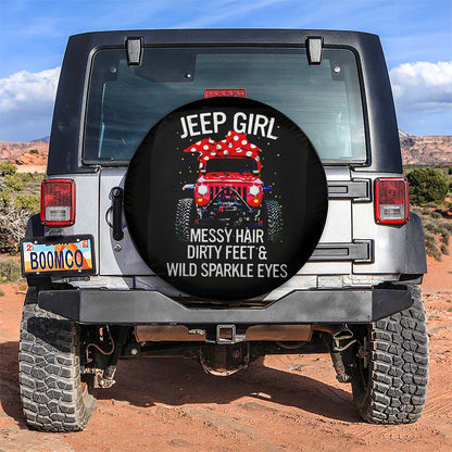 Jeep Girl Messy Hair Dirty Feet And Wild Sparkle Eyes Car Spare Tire Cover