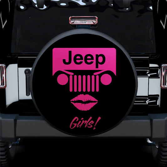 Jeep Girl Pink Car Leather Spare Tire Cover - PersonalizedFury