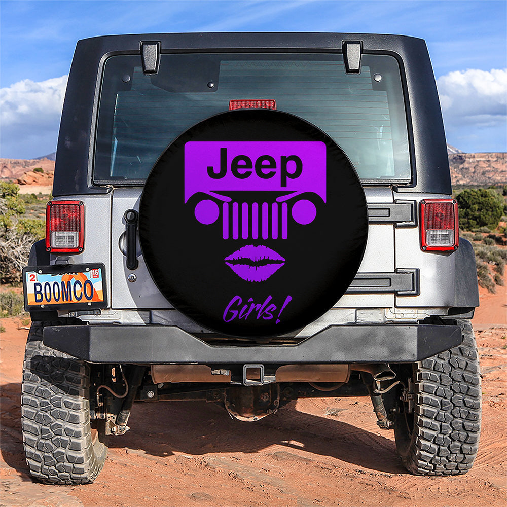 Jeep Girl Purple Car Spare Tire Cover