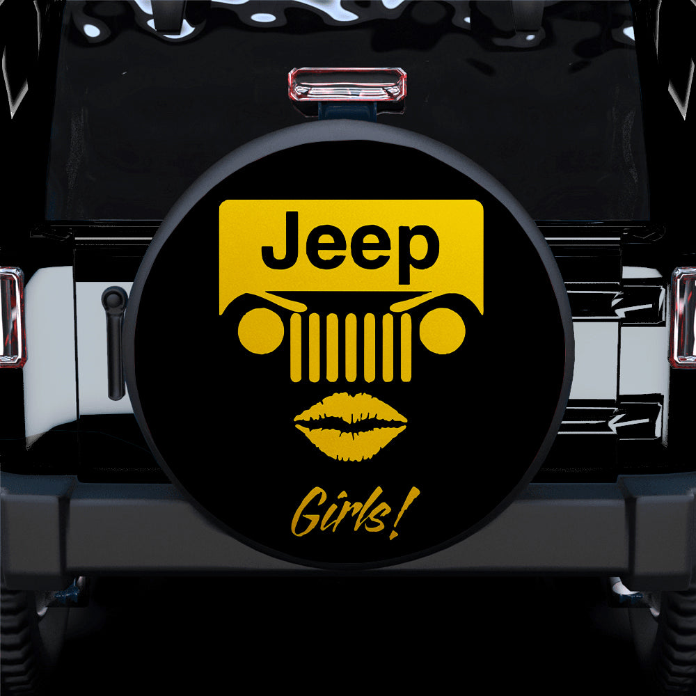 Jeep Girl Yellow Car Spare Tire Cover