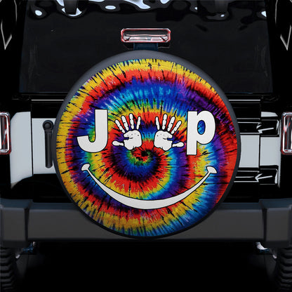 Jeep Hand Smile Tie Dye Car Spare Tire Cover