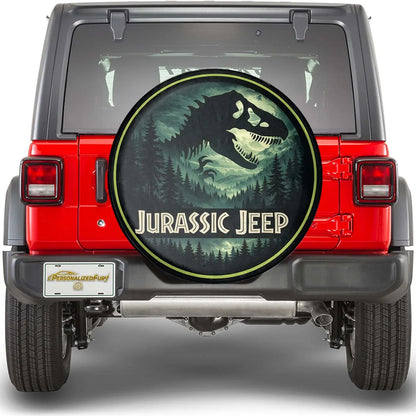 Jeep Off-Road Wheel Cover – Jurassic Park Leather Spare Tire Cover - PersonalizedFury