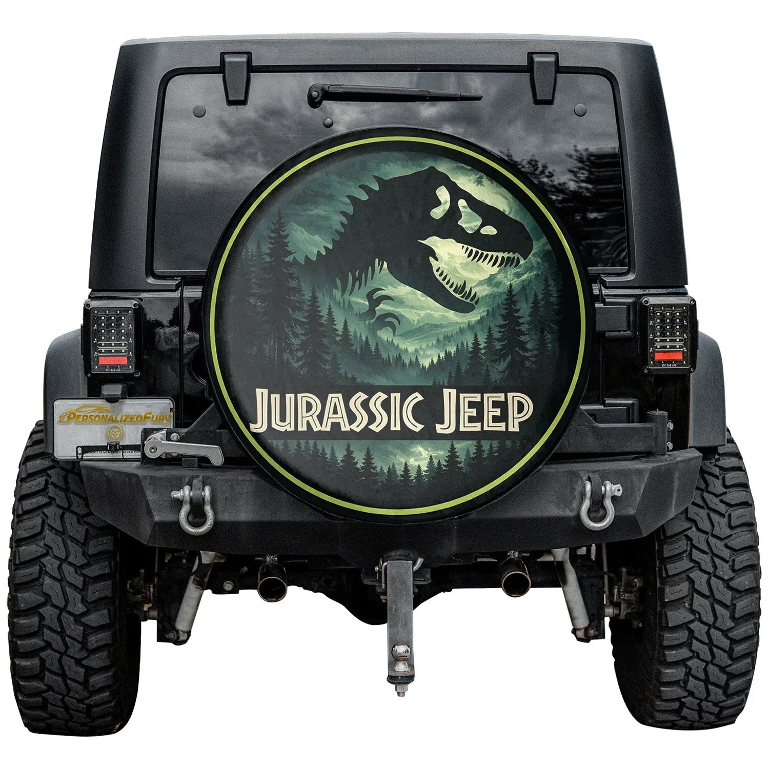 Jeep Off-Road Wheel Cover – Jurassic Park Leather Spare Tire Cover - PersonalizedFury