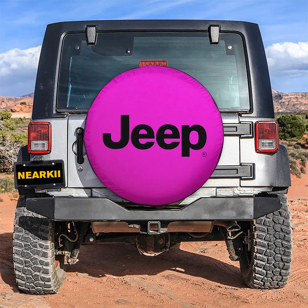 Jeep Pink Car Leather Spare Tire Cover - PersonalizedFury