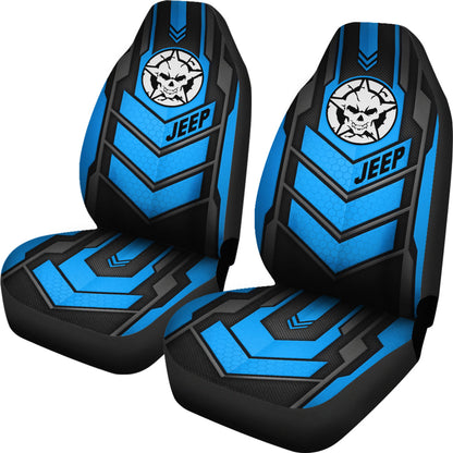 Jeep Skull Cosmos Blue Car Seat Covers Car Accessories Ci220602-14