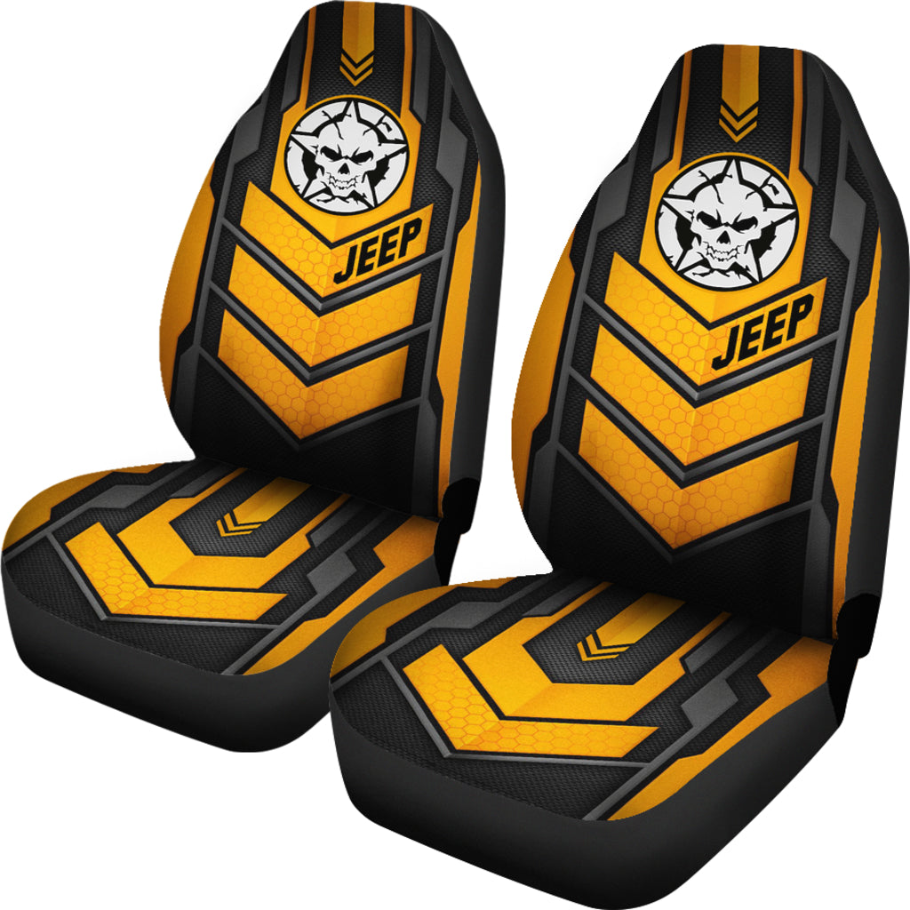 Jeep Skull Crush Orange Color Car Seat Covers Car Accessories Ci220602-11