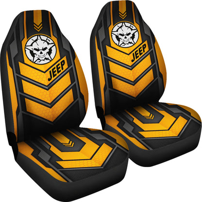 Jeep Skull Crush Orange Color Car Seat Covers Car Accessories Ci220602-11