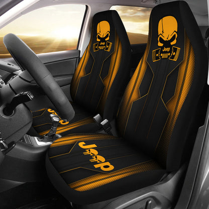 Jeep Skull Crush Orange Color Car Seat Covers Car Accessories Ci220602-03
