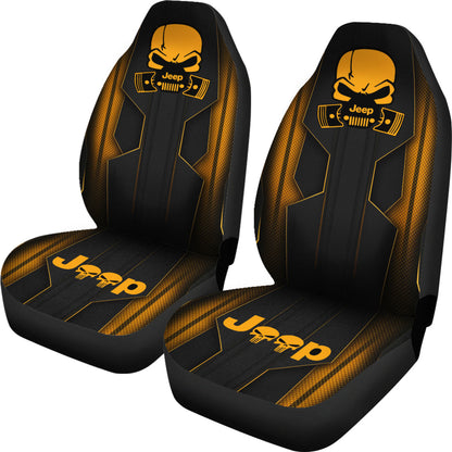 Jeep Skull Crush Orange Color Car Seat Covers Car Accessories Ci220602-03