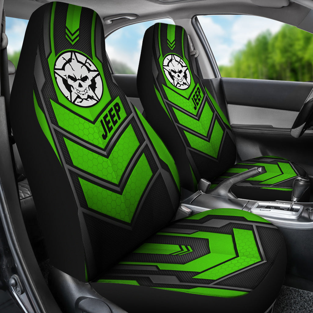 Jeep Skull Gecko Pearl Green Car Seat Covers Car Accessories Ci220602-16