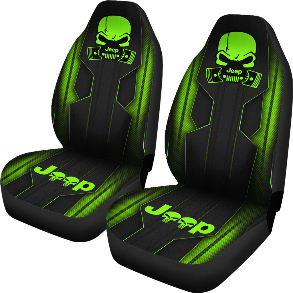 Jeep Skull Gecko Pearl Green Car Seat Covers Car Accessories Ci220602-06