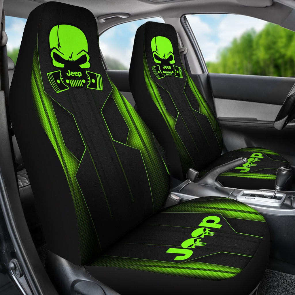 Jeep Skull Gecko Pearl Green Car Seat Covers Car Accessories Ci220602-06