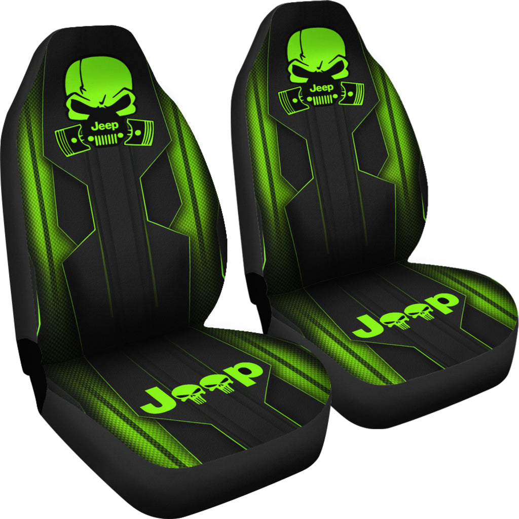 Jeep Skull Gecko Pearl Green Car Seat Covers Car Accessories Ci220602-06