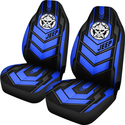 Jeep Skull Hydro Blue Color Car Seat Covers Car Accessories Ci220602-15