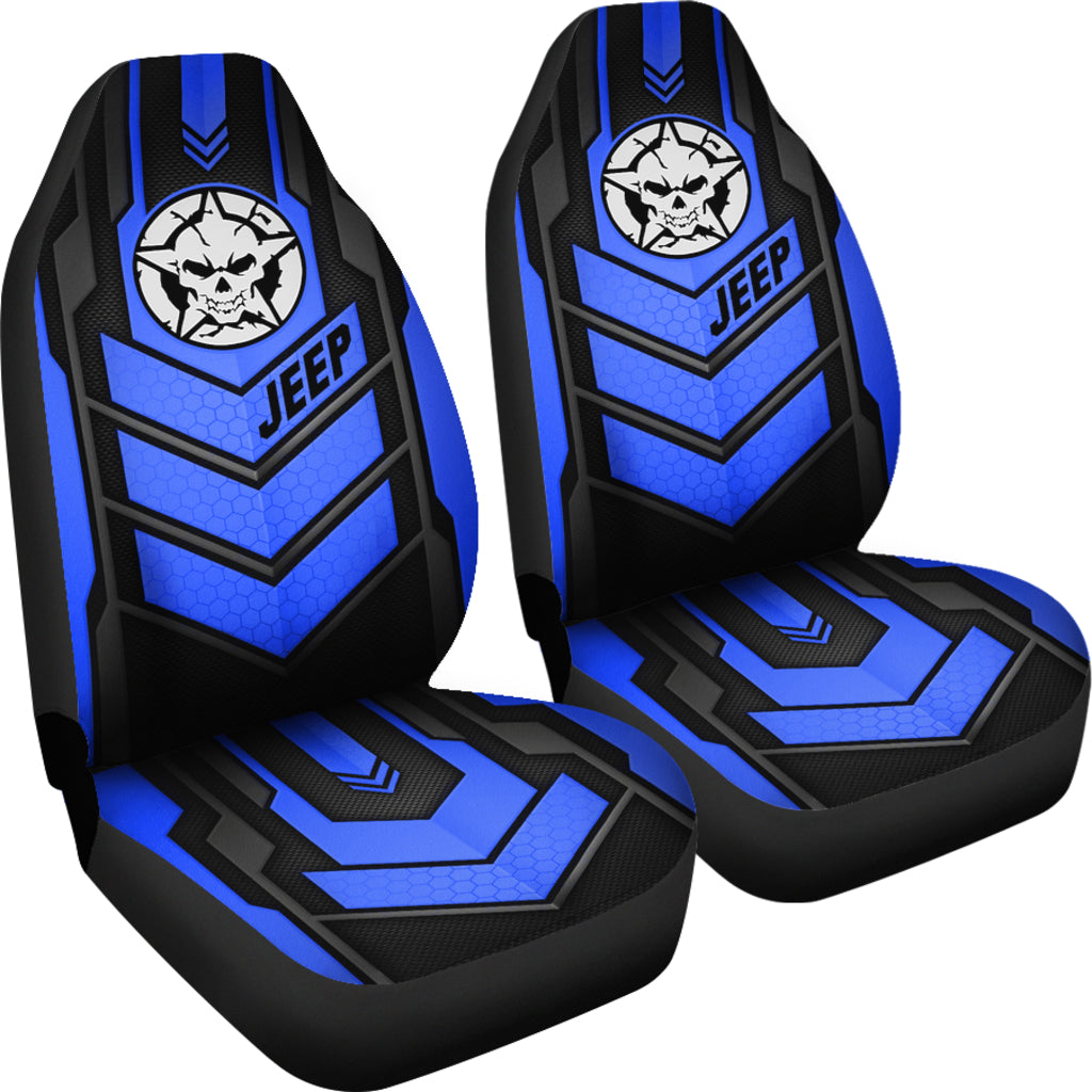 Jeep Skull Hydro Blue Color Car Seat Covers Car Accessories Ci220602-15
