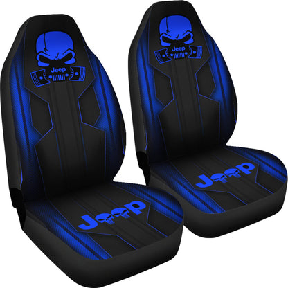 Jeep Skull Hydro Blue Color Car Seat Covers Car Accessories Ci220602-01