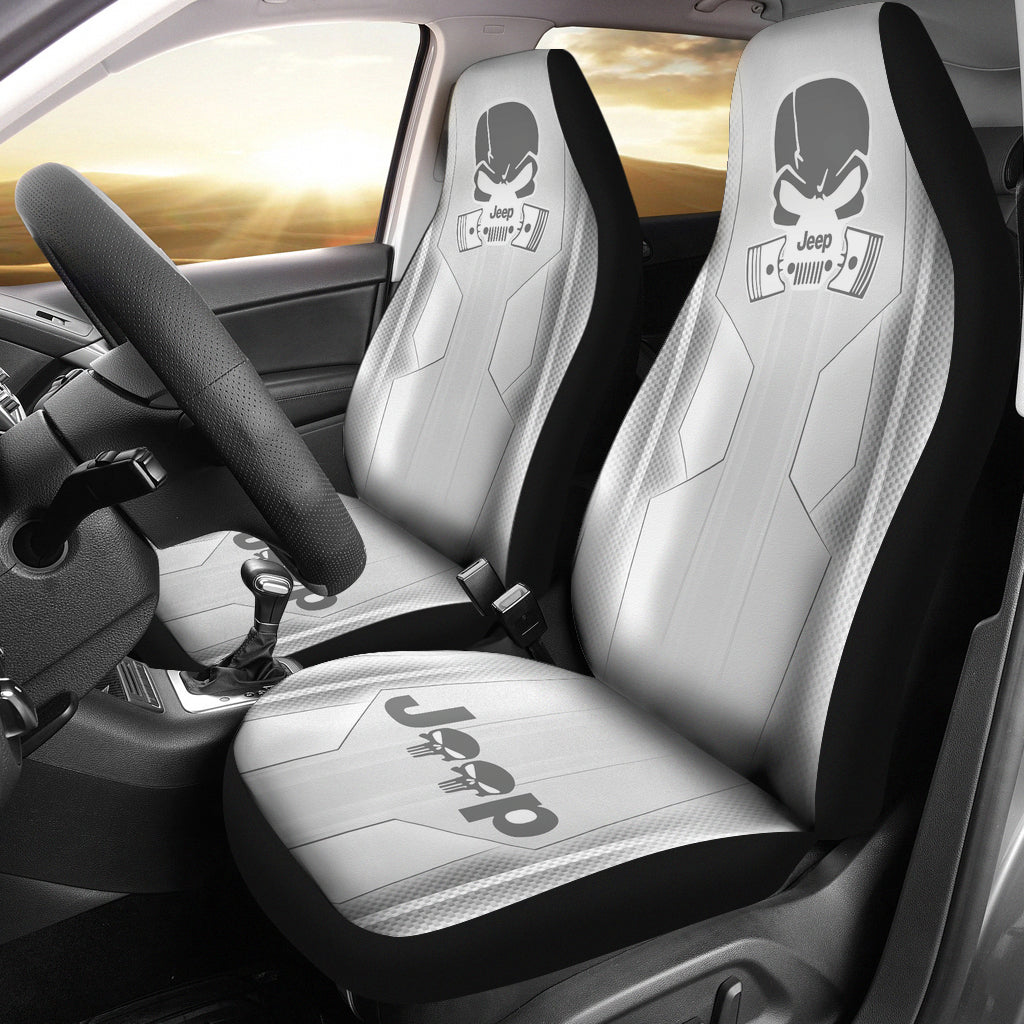 Jeep Skull White Car Seat Covers Car Accessories Ci220602-09