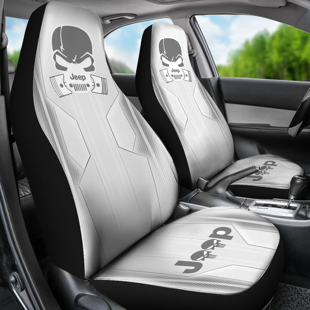 Jeep Skull White Car Seat Covers Car Accessories Ci220602-09