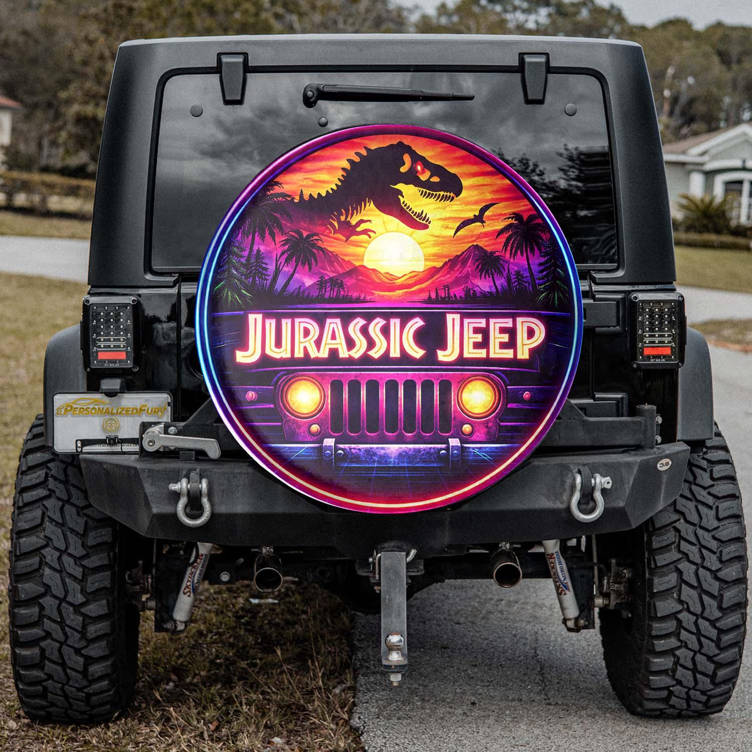 Jeep Spare Tire Cover – Jurassic Park Leather Wheel Cover - Car Accessories - PersonalizedFury
